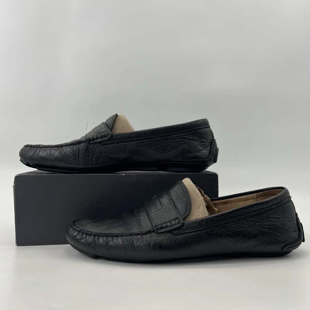 Coach Neal Driving Loafers Men's Size 11M Black Leather Pebbled Comfort